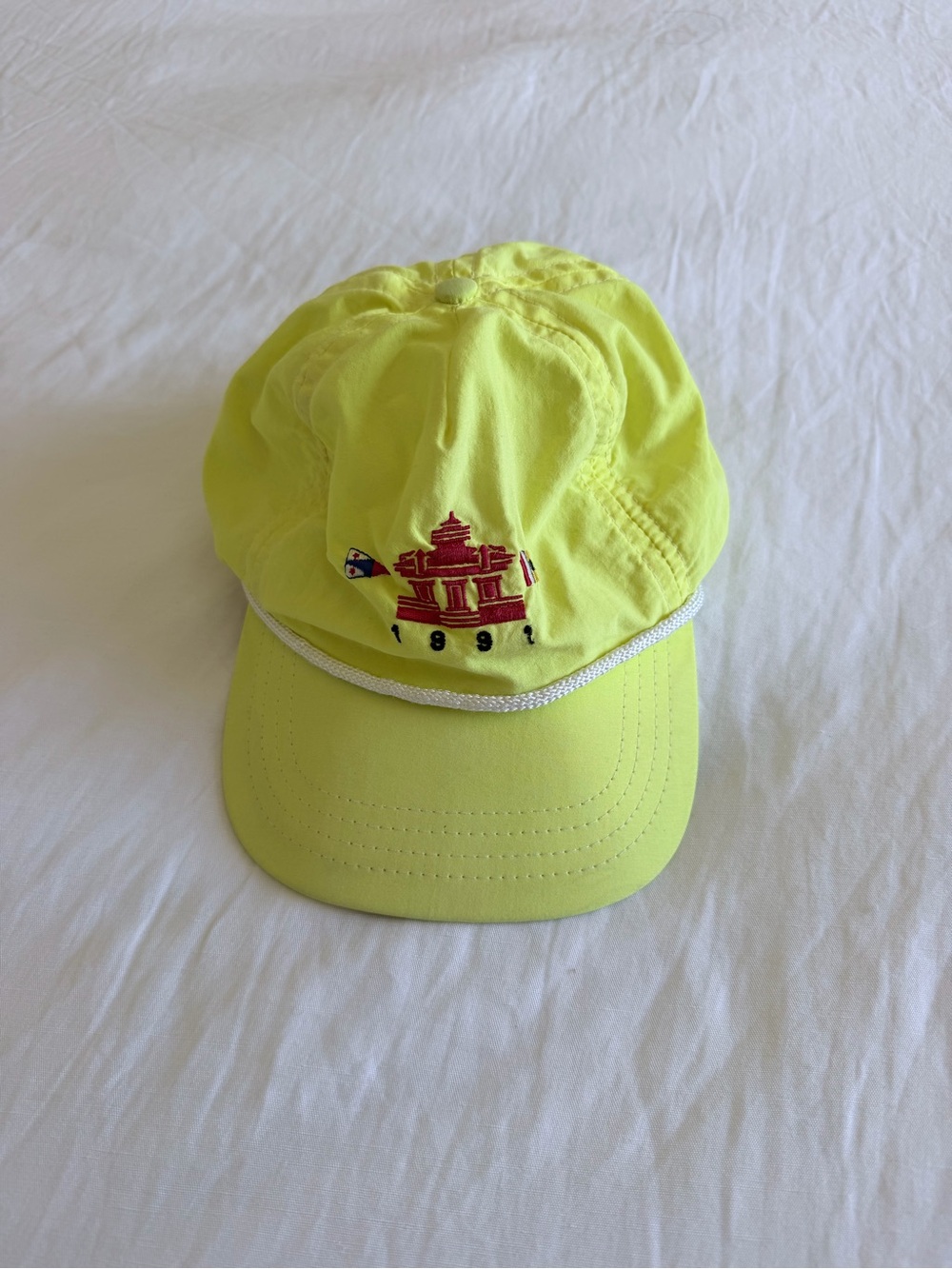 Neon Yellow Rope-Trim Cap - Picture 5 of 6